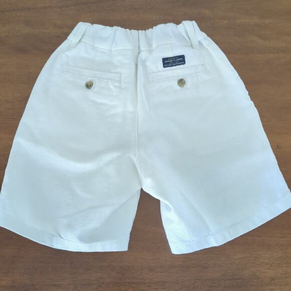 Janie and Jack Boys Linen-Cotton Shorts white & adjustable waist size6  NNT - Picture 3 of 5